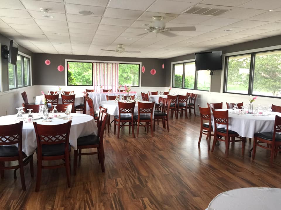 banquet room ready for event