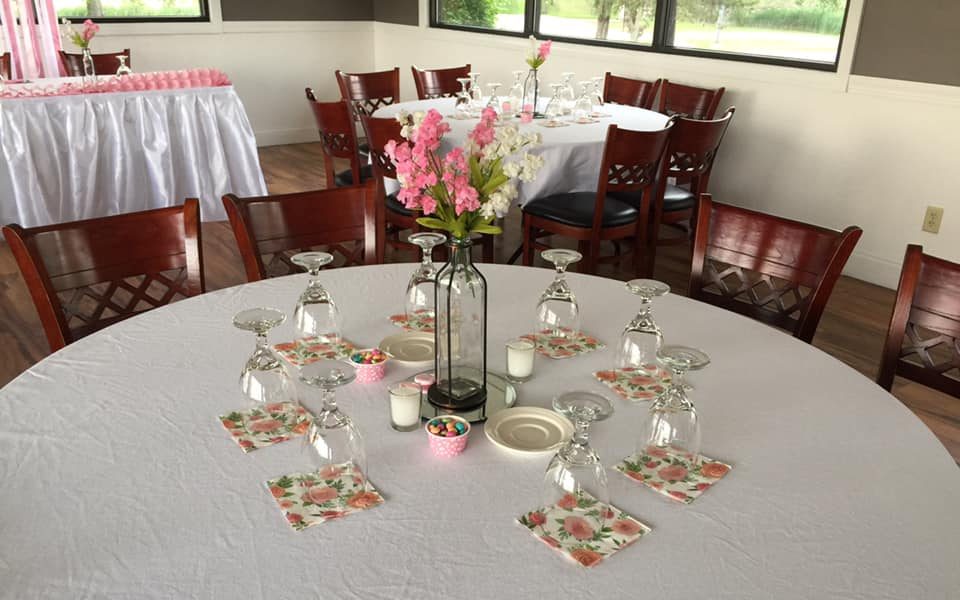 close up of banquet table